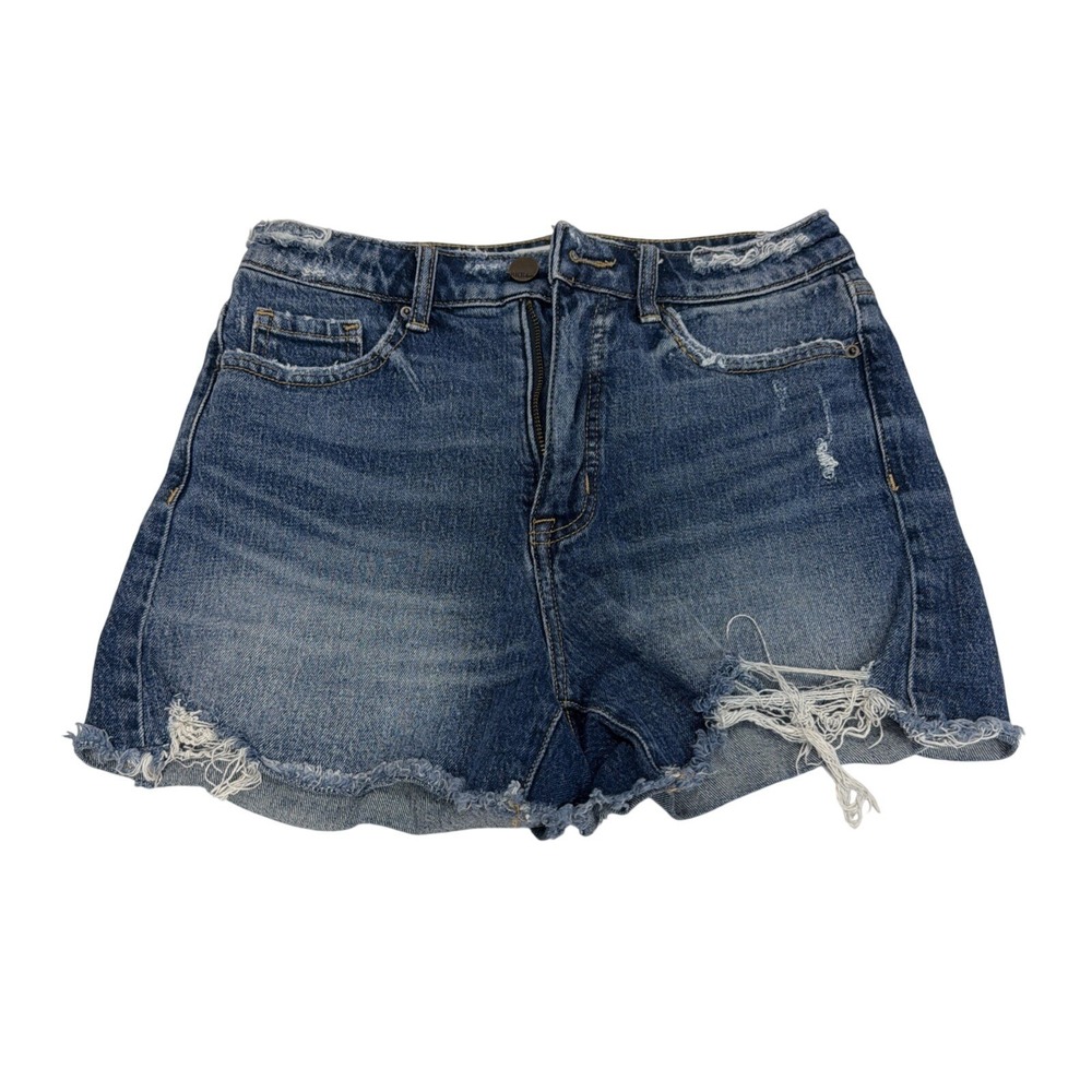 BKE Billie High Rise Distressed‎ Denim Shorts Blue Size 27 AXB508